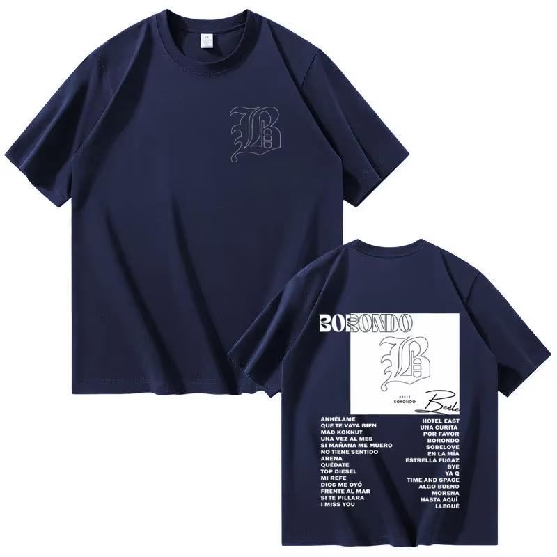 Hot Rapper Beele New Album Borondo Double Sided Print Graphics Merch 2026 Men Short Sleeve top Harajuku Casual Cozy Tshrit