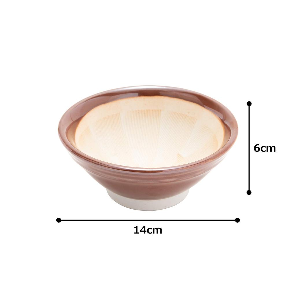 TAMAKI Mortar and Diameter 14cm X Height Made In Porridge, Brown, 6.2cm, 380ml, Japan, Non-Slip, T-644089