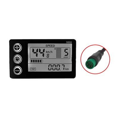 Elektrisches Fahrraddisplay 24V/36V/48V Wasserdichtes LCD-Display S866 Controller Panel Dashboard-Display für E-Bike Scooter