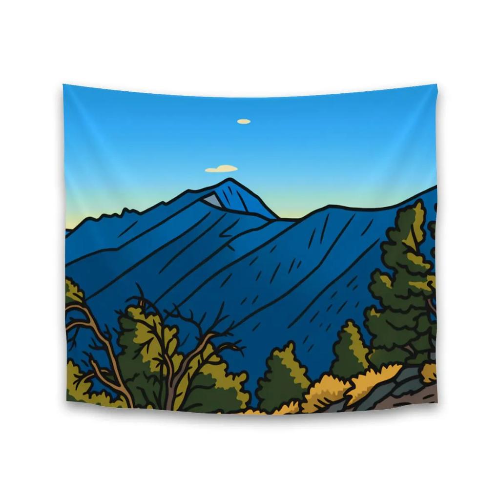Death Valley National Park Tapestry Legume Shrub Dune Ridge Hiking Scenery Flat Print Nature Landscape Vertical Wall Hanging