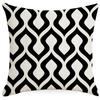 Modern Simple Black And White Pillow Living Room Sofa Bedroom Backrest Single Side Linen Abstract Striped Plaid Pillow Quality