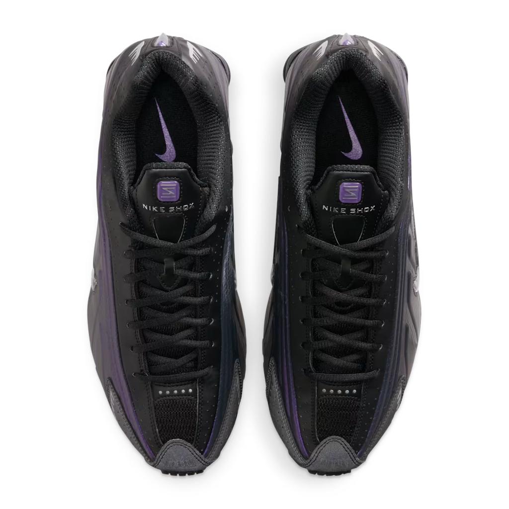 Nike Shox R4 Black Metallic Silver Purple Dynasty Unisex Sneakers Multi-Color Anthracite IO4546-002
