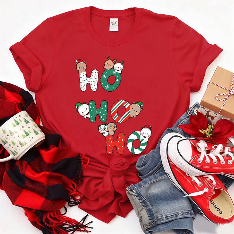 Kawaii Bubu Dudu Merry Christmas Couple Tshirt Trendy Funny Cartoon Anime Shirt Fashion Holiday Party Celebrate Cotton Tees