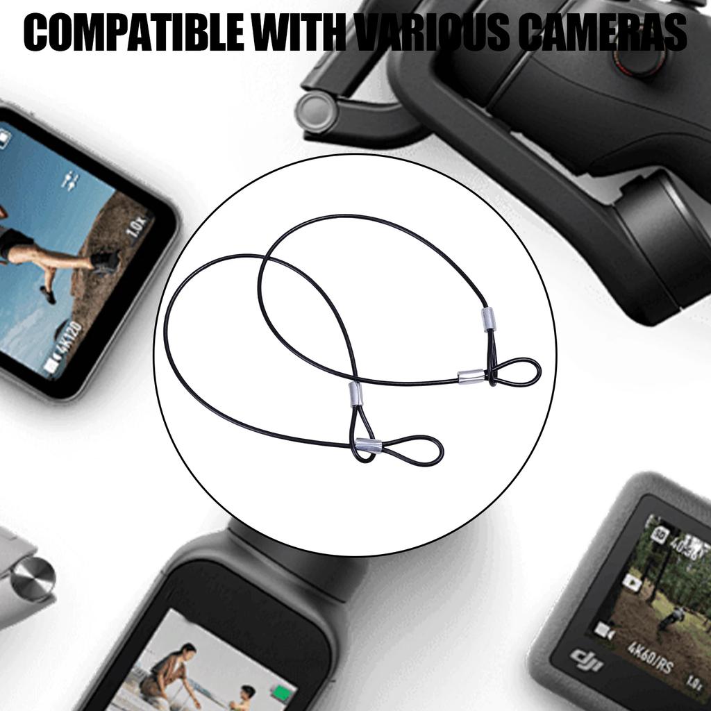 30CM/60CM Paslanmaz Çelik Güvenlik İpi Kayışı El Bilekliği Askı İpleri GoPro 13/12/11 Insta360 X4 DJI Spor Kameraları İçin