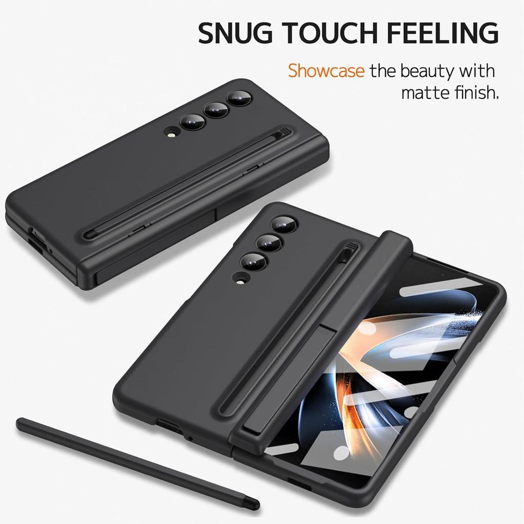 NINKI Compatible Samsung Galaxy Z Fold 3 Case with S Pen Holder and S Pen,Kickstand Hinge Protection Case for Samsung Z Fold 3 Case Screen