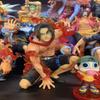 16CM One Piece GK Anime Figure Squat Flame Portgas D Ace Figurines Model Collect Toy Doll Ornaments Christmas Gifts