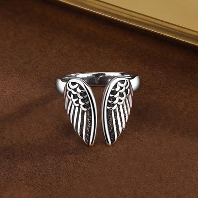 Vintage Angel Wings Feather Ring Unisex Fashion Jewelry](