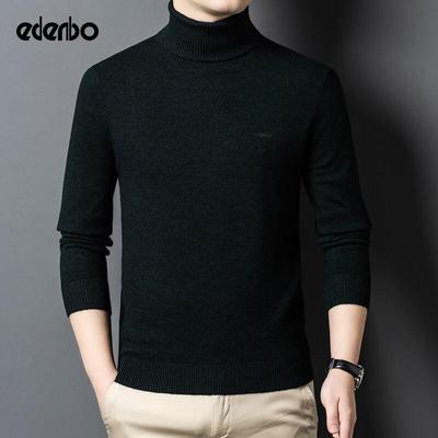 Edenbo Men's 100% Merino Wool Long Sleeve Turtleneck Sweater