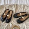 Shoes Lambskin Split-toed Flat Bottom Mary Jane Pig's Trotter Single Shoes Women's Half Slippers Summer