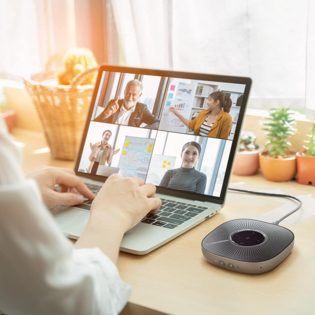 Conference Microphone Bluetooth and Noise Echo for Online and Work from Home Audio-Technica AT-CSP5 Speakerphone, Speaker, Compatible, Type-C Type-A