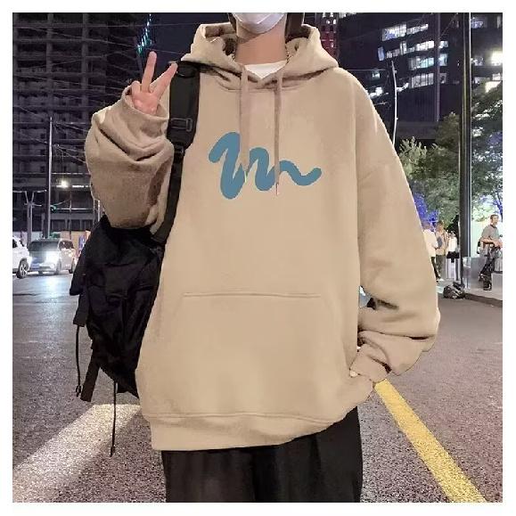 

Мужской свитер с капюшоном, повседневный свободный модный топ с буквенным принтом, универсальное пальто 5XL