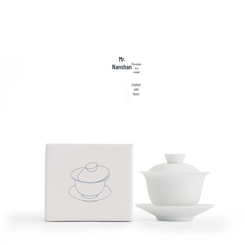 Mutton Fat Jade Glaze Ceramic Gaiwan