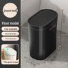 Press-Type Trash Can with Lid and Wheels for Bathroom Crevice