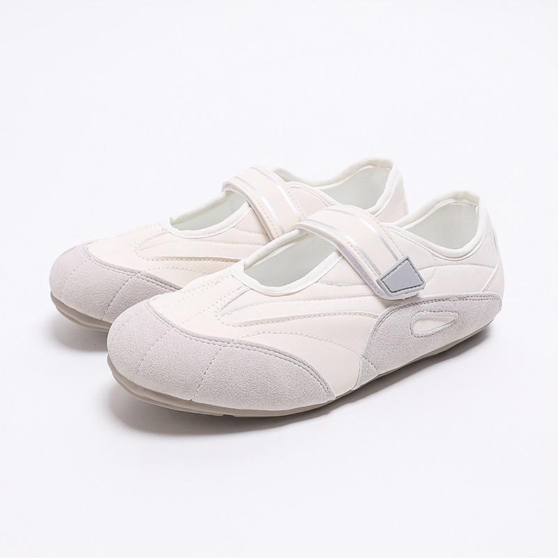 Fashion Flat Shoes Summer New Round Head Splicing Shallow Mouth Word with Soft Sole Anti-slip Wear-resistant Low-top Shoes