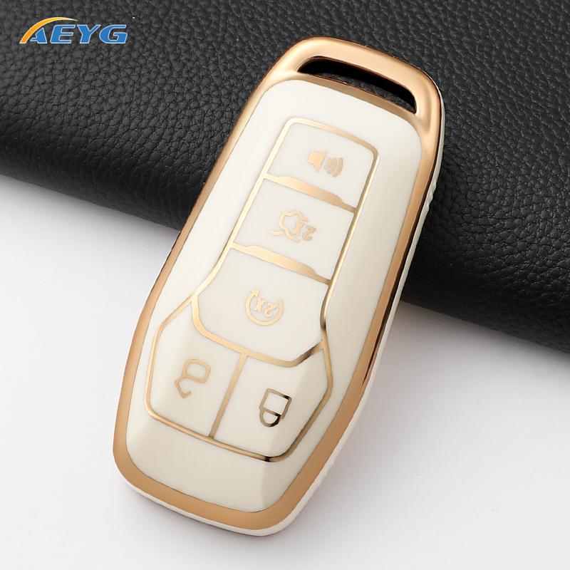 Tpu Car Key Cover Case Shell Fob For Ford Fusion F-150 Edge Explorer Mustang Lincoln Mkz Mkc Platinum  F150 Lariat 5 Buttons