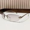 UV Protection Retro Eyeglasses Y2K Style Decorative Sun Glasses Cool Frameless Sunglasses  Holiday