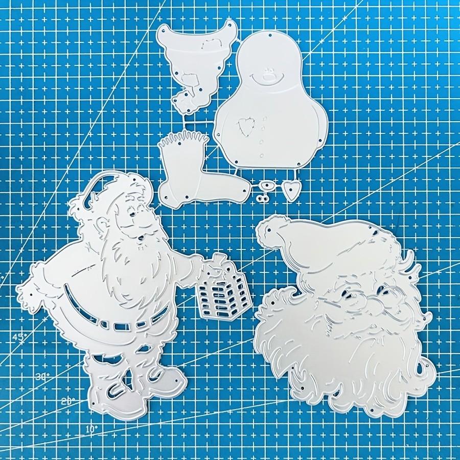 

3 шт. Вырубки с рождественскими элементами для изготовления открыток, Рождественские вырубки Санта-Клауса, Рождественская вырубка снеговика, Металлическая форма для вырубки для скрапбукинга dies серебряный