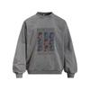 Mens Oversized Crewneck Sweatshirt With Vintage Washed Portrait Print Cotton Blend 400g Fall Casual Top