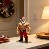 Modern Festive Room Accents 3D Printed Fitness Santa Claus Figurine, Muscular Statue, Cool Gym Theme Christmas Gifts Creative Sports Figure