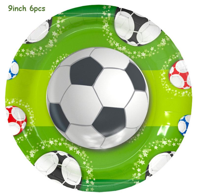 Golden World Football Soccer Kids Birthday Party Decoration Plates Straw Bunting Loot Bag Tablecloth Soccer Party Supplies