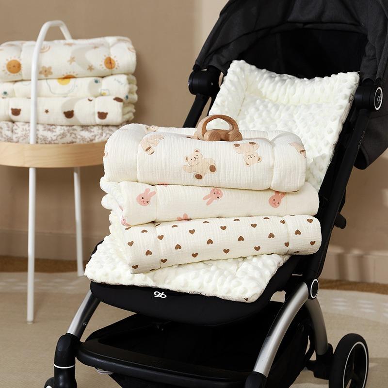 Stroller Mat Thickened Beanie Velvet High Landscape Baby Walking Blanket Soft Children'S Dining Chair Cushion Soft Cushion