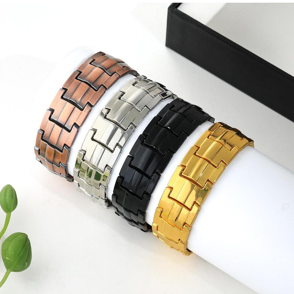Bracciale Magnetico Vintage con Fibbia per Orologio: Design Retro a Tre File Regolabile per Coppie