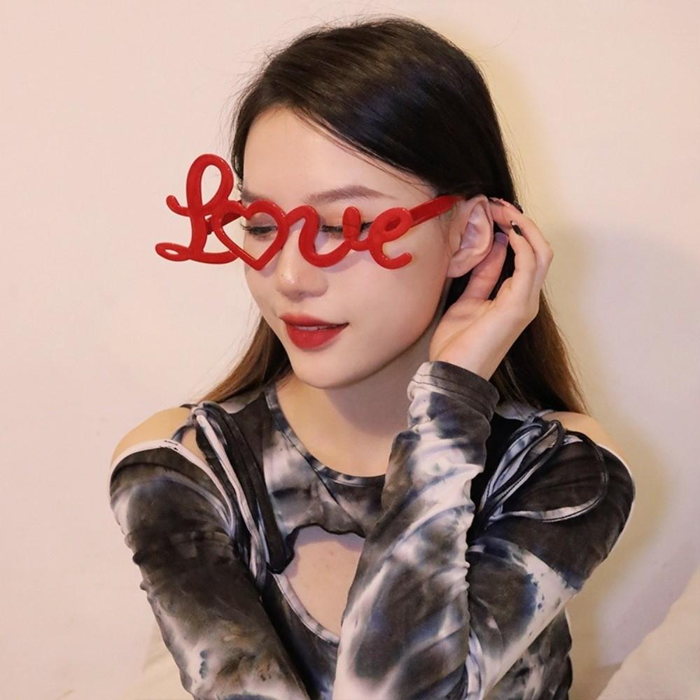 Party Valentine's Day Decorative Glasses Creative Red Love Glasses Love Shaped Glasses  Masquerade