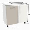 Lower Corner Kitchen Cabinet 105 Capri Body White Front Cashmere Matte