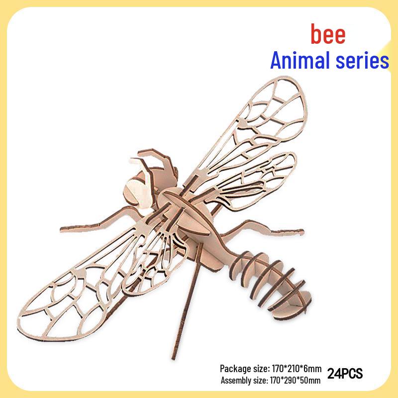 3D Wooden Ocean World Puzzle Animal Model for Children - Handmade Assembly Kit