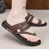 Slippers men's 2025 summer new men's Korean version of personality niche fashion non-slip outer wear driving leather cover toe drag