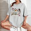 Disney Mickey Minnie Cartoon Print Womens Tshirt Vintage Loose Fit Short Sleeve Tee  Tops Casual New Summer Streetwear Fashion