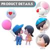 2 PCS Car Couple Dashboard Decorations, Kiss Cartoon Couple Figurines, Resin Adhesive Car Ornament with Balloon, Universal Decorations Interior for