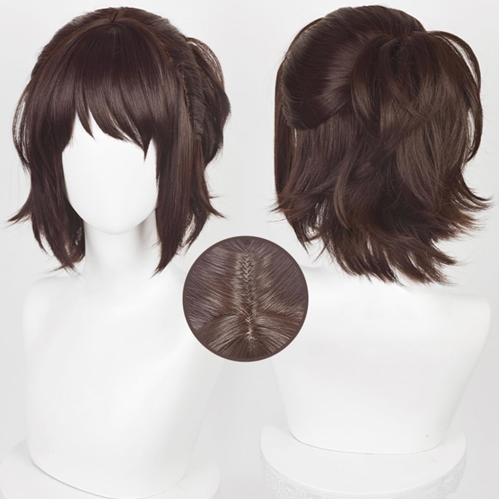 LAOBAO Hange Zoe Cosplay Ponytail Brown Disguise Costume Halloween Costume Wig, Wig, Heat-Resistant, Wig, Accessory, (Hange Zoe)
