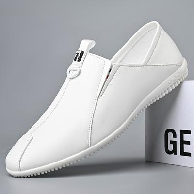 Men's Shoes 2025 Spring New Casual Leather Shoes Men's Non-slip and Light Lazy One-pedal White Shoes Tide