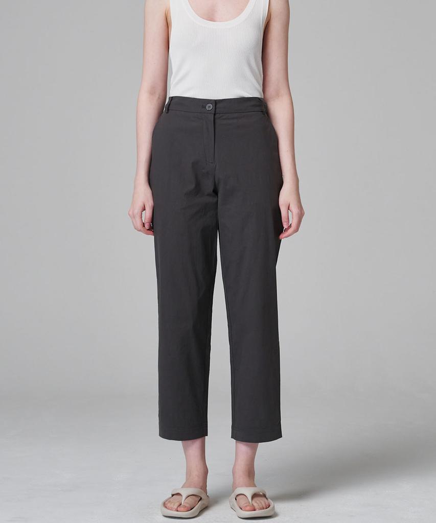 MALOUPE 2124 Summer Crop Lightweight Cotton Pants (Dark Gray)