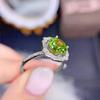 Drainage Hw Same Open 2-Carat Ring, Imitation Natural Peridot Square Bag Women'S Ring