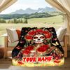 1PC Custom Name Day Dead Art Flannel Blanket Versatile,all-season Throw Suitable for the Living Room,bedroom,camping,travel,and Gift