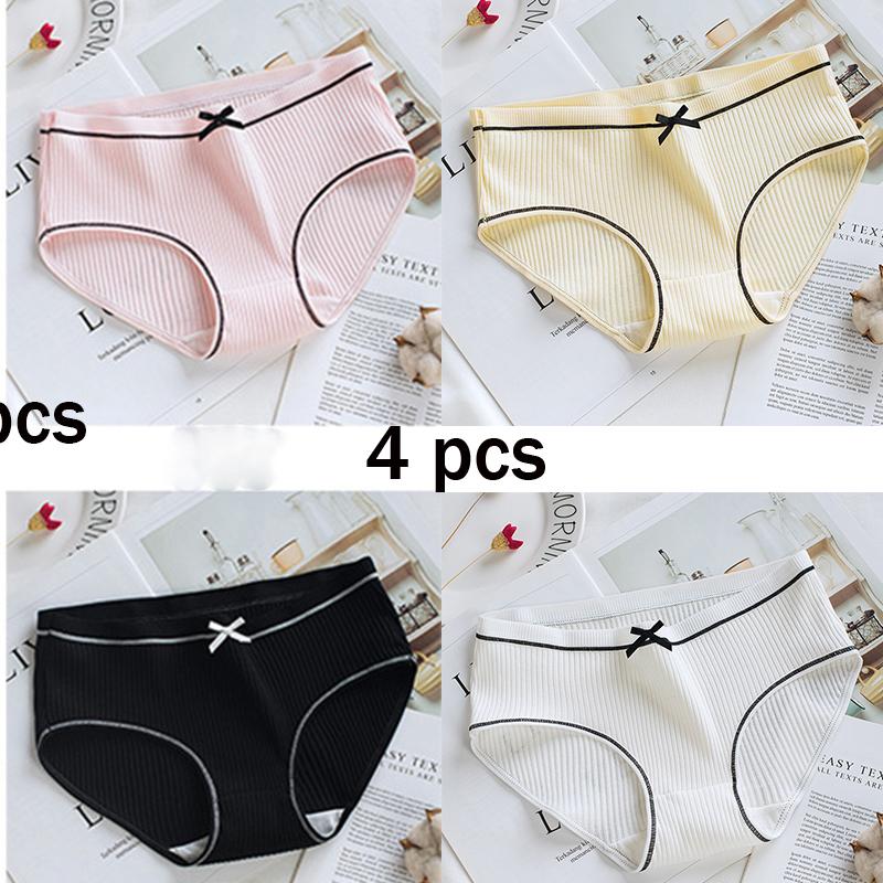 

Трусики, 4 шт., женские хлопковые трусы, женские дышащие женские плавки с японской нитью, трусы большого размера M