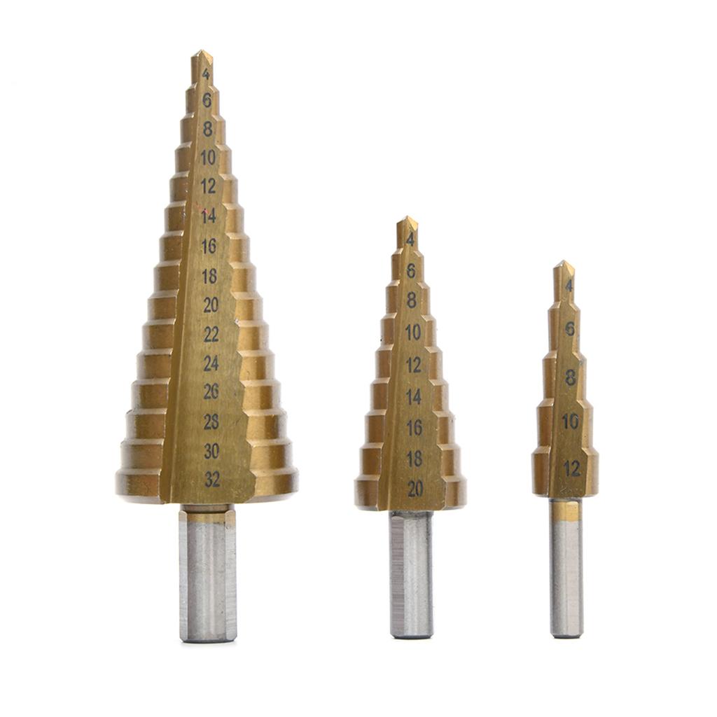 Step Drill Bit Saw Drill Bits Set for Cutting Metals Plastic Copper Aluminum Wood Steel Aluminium Drilling High Hardness