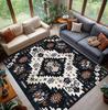 American Native Indian Pattern Carpet Mat Rug Home Decor Vintage Ethnic Style Floor Area Rug Living Room Bedroom Dark Geometric
