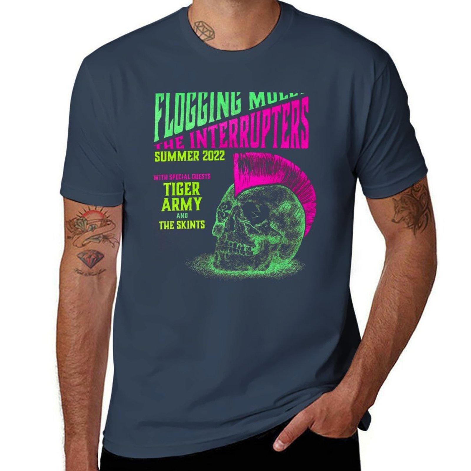 Flogging Molly The Interrupters Tour 2022 Tshirt Summer Print Short Sleeve Tee S