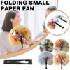 Foldable Paper Fan Retro Windmill Small Round Paper Color Decor Paper Fan Style Party Hand Gift 1pc Random Fan Printed