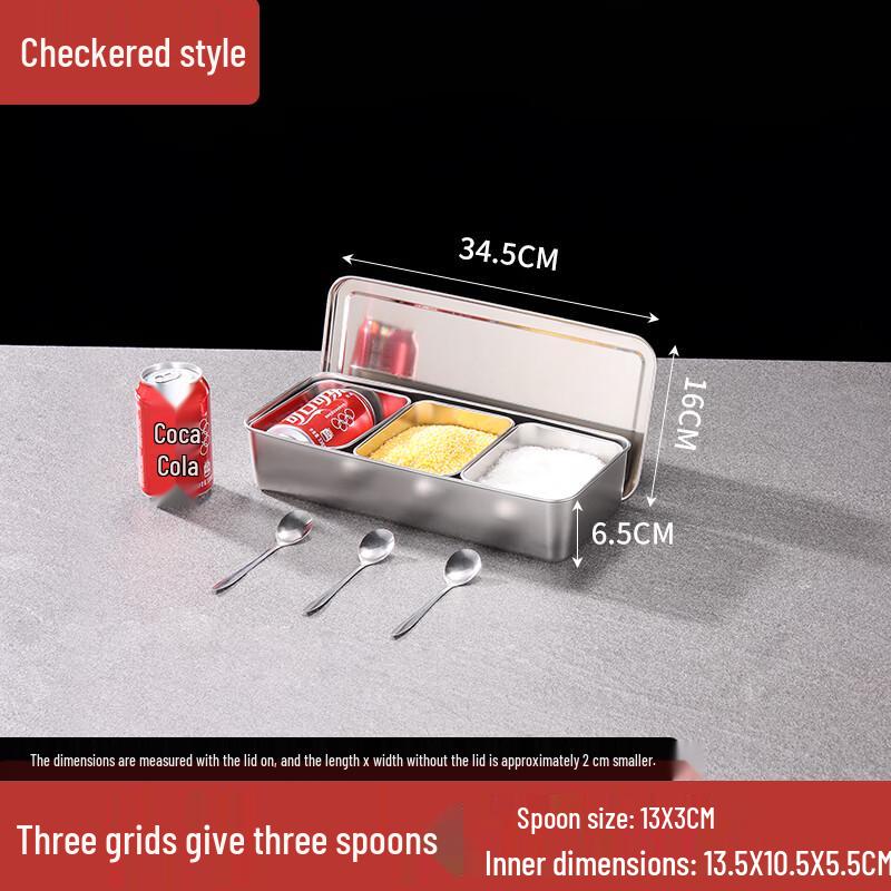 Stainless Steel Seasoning Box with Lid