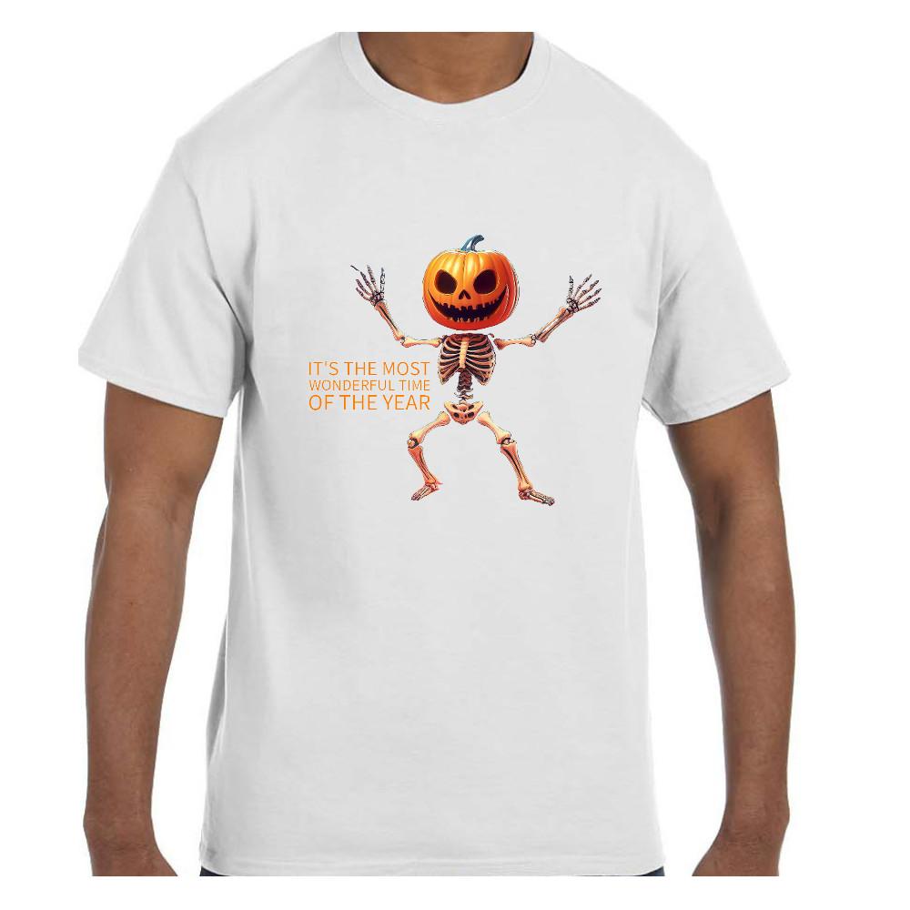 Skeleton Pumpkin Halloween T-Shirt - Youth & Adult Sizes, Short/Long Sleeve S разноцветный