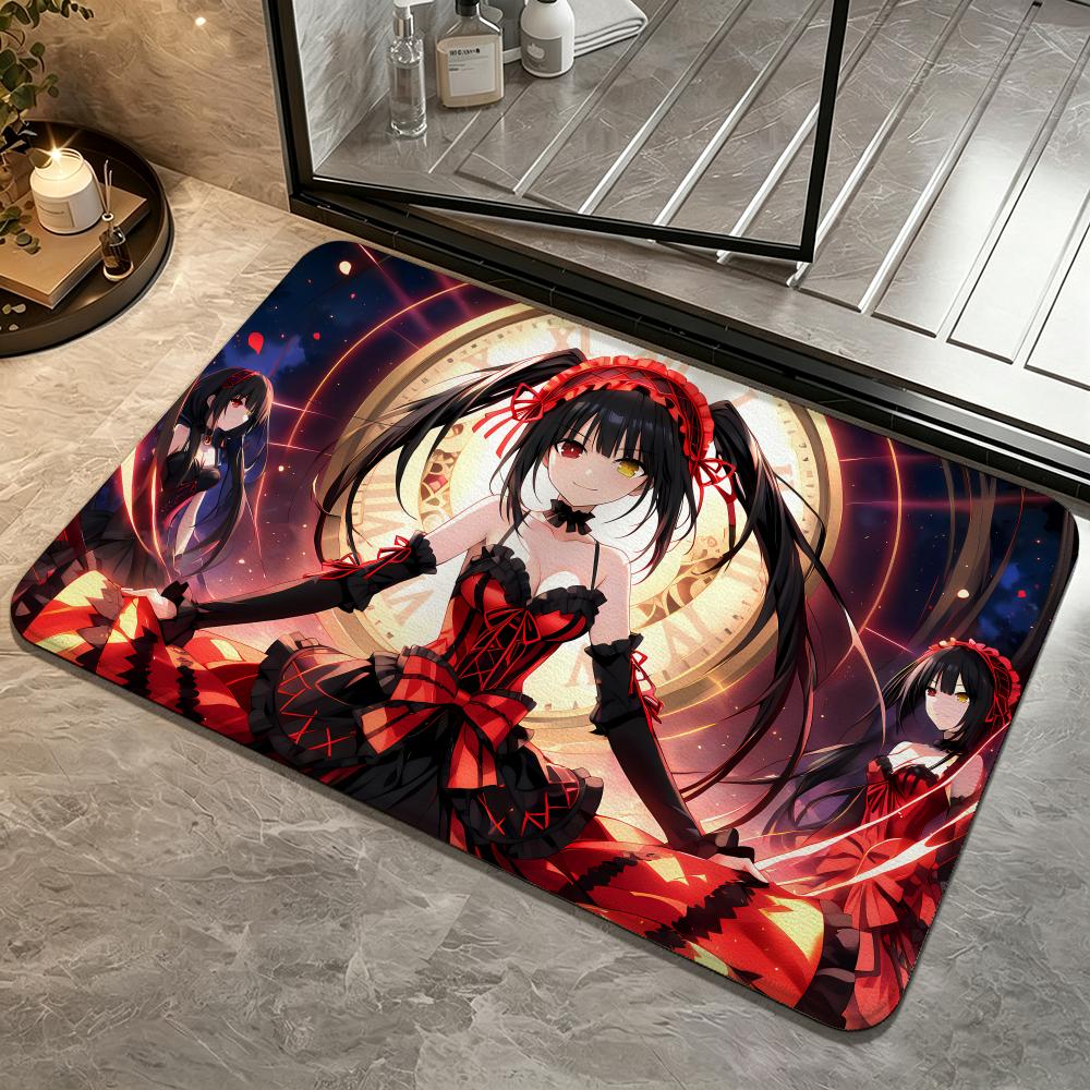 Anime-Tokisaki KurumiS Floor Mat Bedroom Carpet, Bathroom Foot Mat, Doormat, Non-Slip Absorbent Multi-Use