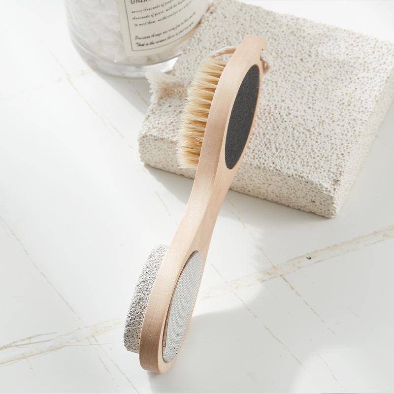 Wooden Foot rubbing stone foot skin grinding foot file pumice stone brush foot massage multi-functional exfoliation foot board