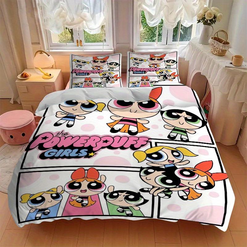 3pcs Blossom & Bubbles & Buttercup Printed Bedding Set, Soft and Comfortable Quilt Cover for Bedroom, Guest Room F001