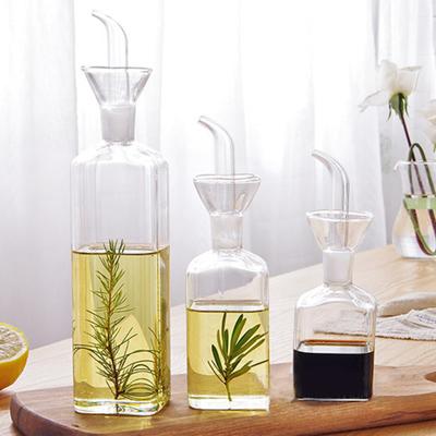 Ölflasche, staubdicht, auslaufsicher, hohe Borosilikatglas-Haushaltsgewürzflasche für die Küche