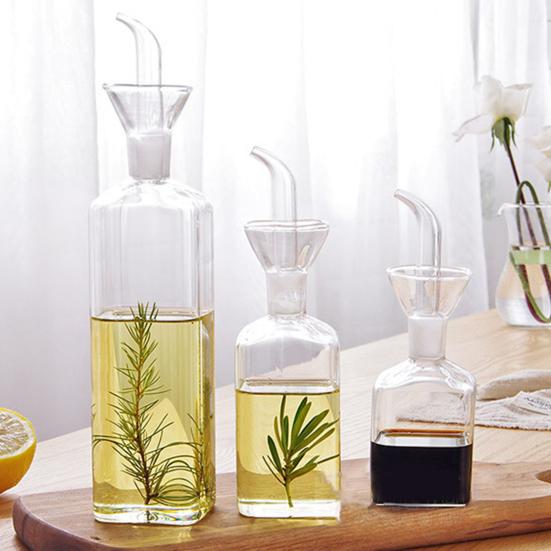 Oil Bottle Dustproof Leak-proof High Borosilicate Glass Household Seasoning Bottle for Kitchen