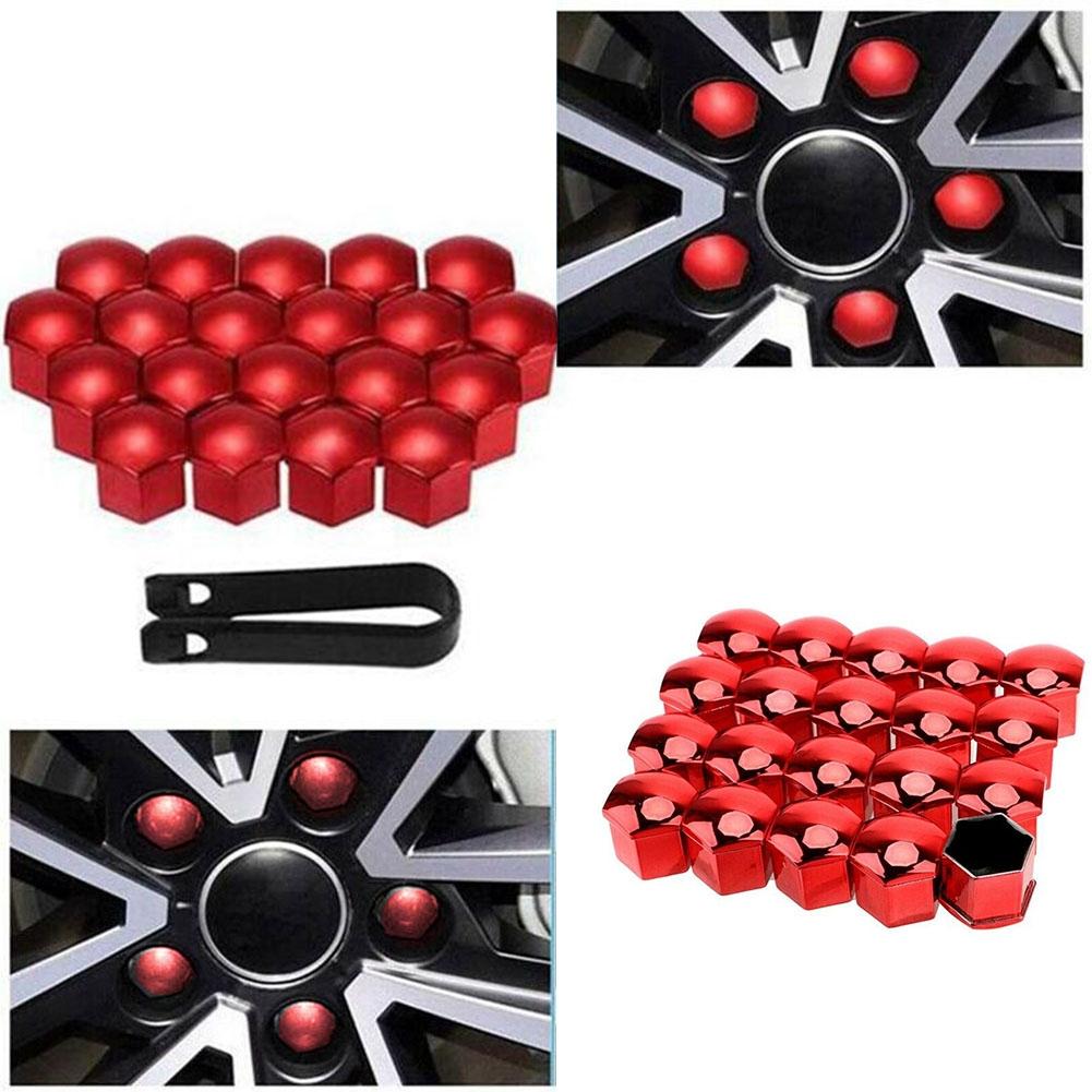 Eye Catching Wheel Nut Cap Bolt Rims Nuts for Car Hub 20pcs + Removal Tool